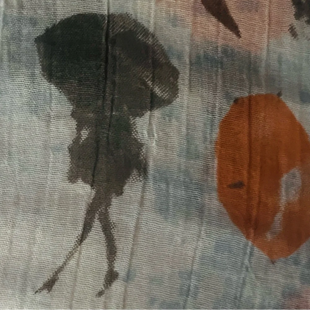 Infinity Scarf – 100% Cotton – Umbrella Rain Print – 66” x 27”